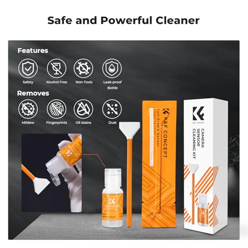 K&F CONCEPT 24mm Full Frame Sensor Cleaning Kits, with 20ml Sensor Cleaner