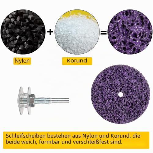 Coarse Sanding Disc, 4 Inch (4 in / 100 mm) CSD Disc Sanding Disc, Nylon Fabric Disc for Grinding, Polishing, Rust Removal for Metal, Steel, Stainless Steel (Purple) purple
