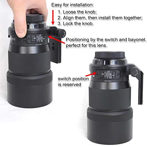 iShoot CNC Tripod Mount Ring for Sigma 135mm f/1.8 DG HSM Art Lens, Aviation Aluminum Lens Tripod Collar Support Bracket Holder with Quick Release Plate Compatible with Arca-Swiss fit Tripod Ball Head