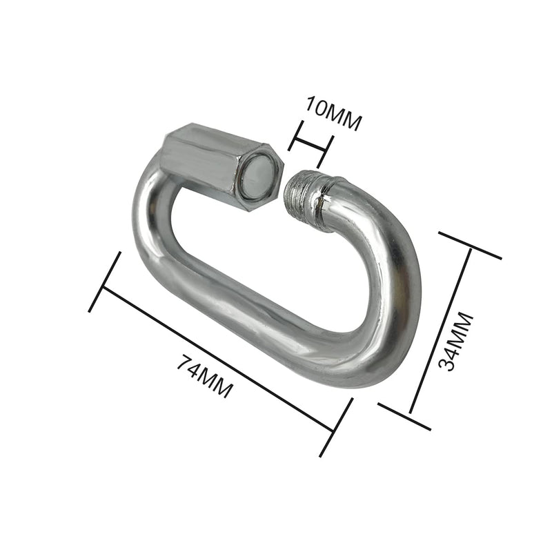 [Australia - AusPower] - Threaded Quick Link Trailer Safety Chain Hook Carabiner Clip, 5/16-Inch Diameter, 8,000 lbs Break Strength M8 Trailer Carabiner 