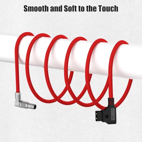 Alvin’s Cables Power Cable for RED Komodo 6K Camera, Ultra Soft Rotatable Right Angle 2 Pin Female to D-tap 45cm|17.7inches 45cm Ultra-soft Red
