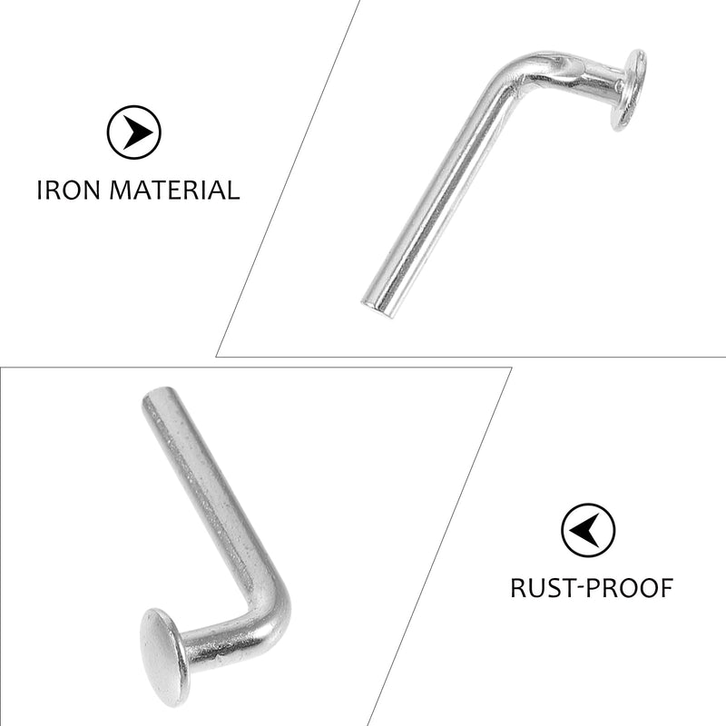 [Australia - AusPower] - Universal Pallet Rack Drop Pin: 100 Pcs M5x5mm Heavy Duty J Bolt Safety Clip, Cross Beam Locker Drop Pin for Warehouse, Home Silver 3.20X1.70X1.10CM 