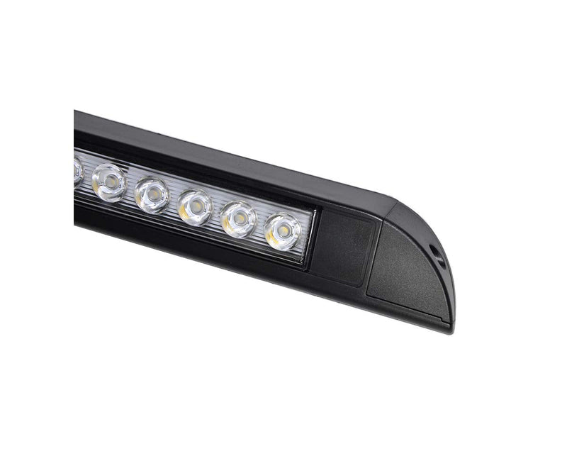 Raycharm 20" RV Camper LED Awning Porch Utility Light Fixture, 40° Down Angle Beam, 6000K Cool-White, 12V/24V DC, High Light-Output Low Ampere Draw, Aluminum Housing Black Finish, 2-Pack