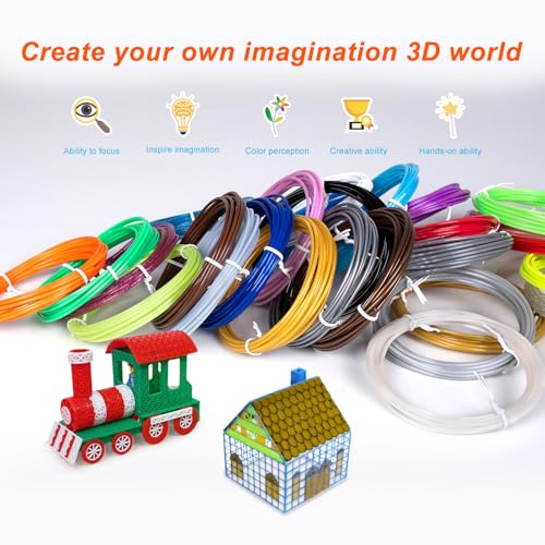 Kretrum 3D Pen Filament Refills 40 Colours 3D Printer PLA 1.75 mm Filament Each Colour 3M Compatible with MYNT3D SCRIB3D PIKA3D 3D Pen Most 1.75mm 3D Prining Pens NOT FIT 3Doodler Start Pen