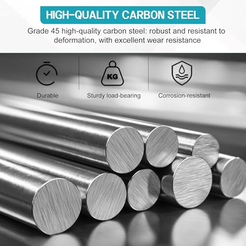 2 PCS Linear Rail 10mm x 400mm Linear Guide Straight Linear Bearing 12mm Precision Shaft Round Steel for 3D Printer DIY CNC 45 Steel Cuttable