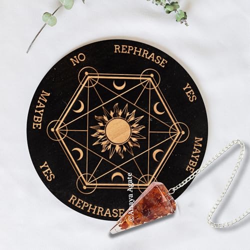 Anaya Agate Carnelian Pendulum - Certified Orgone Dowsing Crystal & Healing Gemstone Pendulum for Divination, Meditation, Chakra Balancing & Crystal Grid - Natural Gemstone Pendulum with Chain #26 Red Carnelian