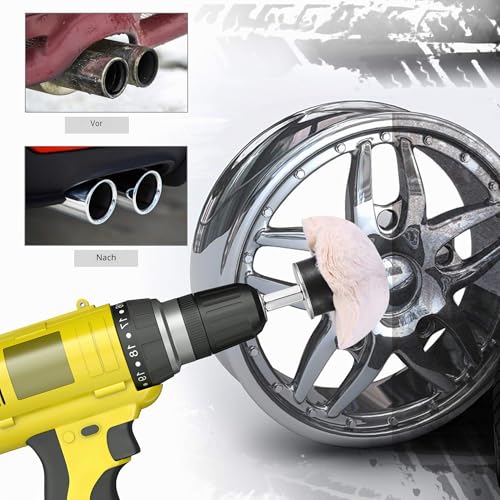 Polishing Attachment for Cordless Screwdriver Polishing Disc, 11 Pieces Brush Set Conical Cotton Velvet Polishing Pad Wheel Polishing Cone Polishing Buffing Pad with 2 Pieces Polishing Paste for Metal | 11pcs bürsten satz konischer baumwollsamt Polierp...