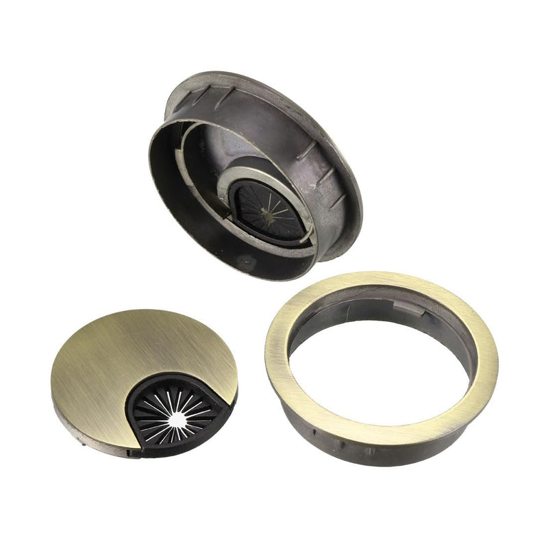[Australia - AusPower] - uxcell Cable Hole Cover, 2Inch/50mm Zinc Alloy Desk Wire Cord Cable Grommets Hole Cover for Office PC Desk Cable Cord Organizer, 4Pcs Bronze Tone 2 inch 