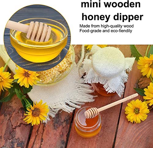 100Pcs 4inch Honey Dipper Sticks - Wooden Honey Dipper, 4 Inch Mini Honeycomb Stick, Honey Stirrer Stick for Honey Jar Dispense Drizzle Honey and Wedding Party Present 100PCS 4 Inch