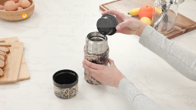 Stanley Classic Legendary Large Food Jar 24 oz | Vacuum Insulated Food Container | Wide Mouth Screw On Lid | Packable for Travel | Stainless Steel with Leakproof Lid | BPA-Free | Habitat