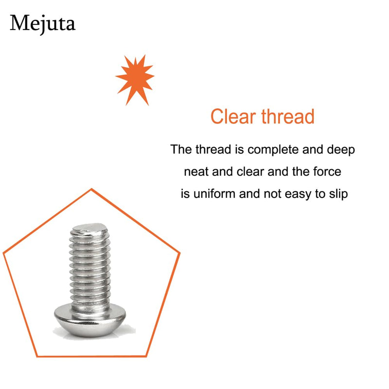 [Australia - AusPower] - Metuja M6-1.0x20mm 30Pcs, Button Head Socket Cap Bolts Screws, Stainless Steel, Professional Set Screw, Clear and Complete Full Thread, Silver Bright Finish Furniture Bolt, Allen Hex Drive m6-1.0 x 20mm 30 