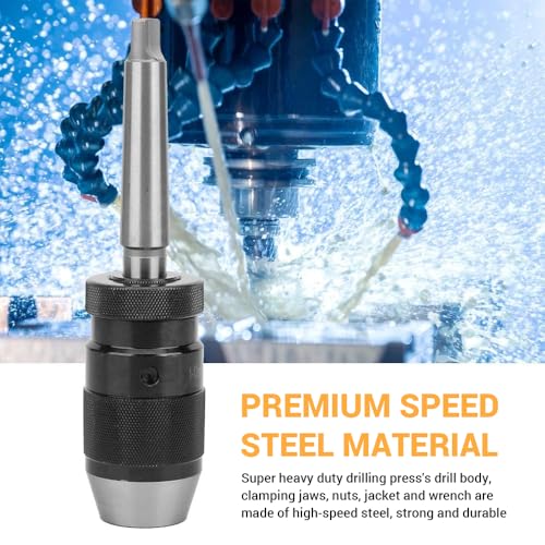 Keyless Drill Chuck, B16 13MM Keyless Lathe Super Heavy Duty Drill, Drill Chuck with Self Tightening Taper Fixture, Industrial Accessories