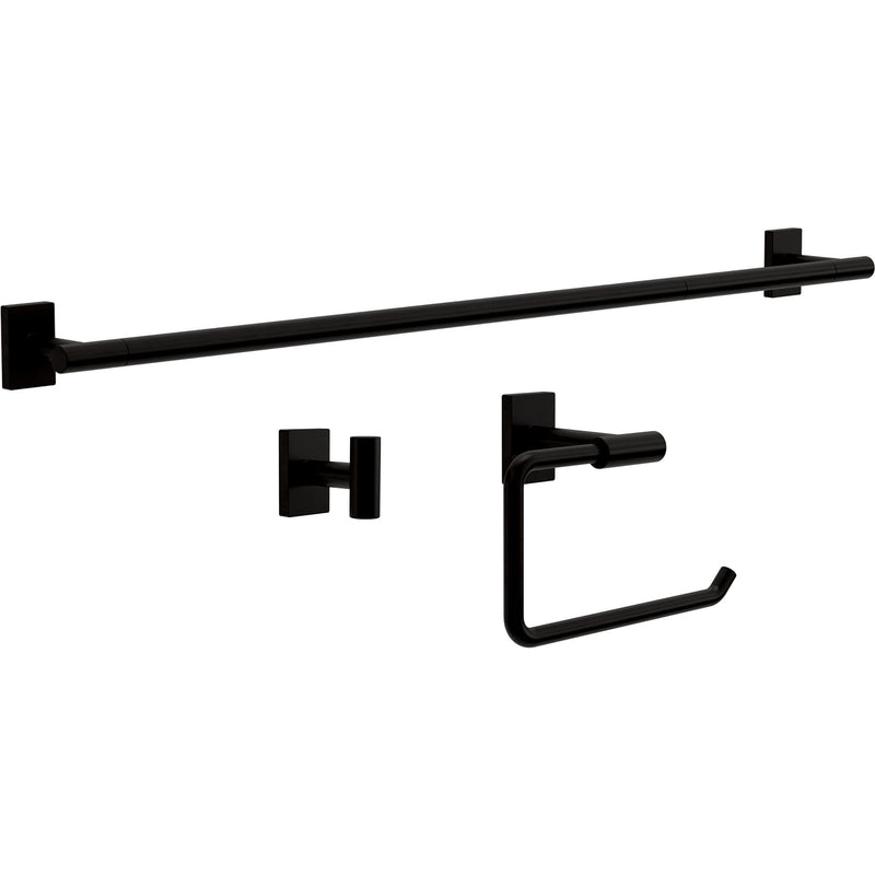 Franklin Brass Hartwell (1-Pack) 18'' Towel Rack w/ 6" Extender for Bathroom Matte Black Towel Bar for Bathroom Wall Mounted Towel Holder Rod HRT26-MB