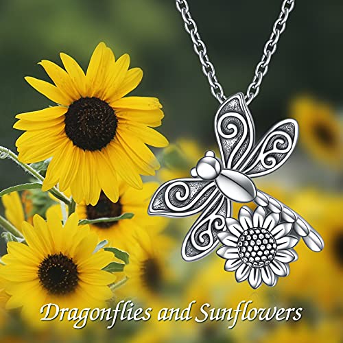 YFN Dragonfly Urn Necklace for Ashes Sterling Silver - Memorial Ashes Cremation Pendant Mourning Keepsake Gifts for Loss of a Loved One