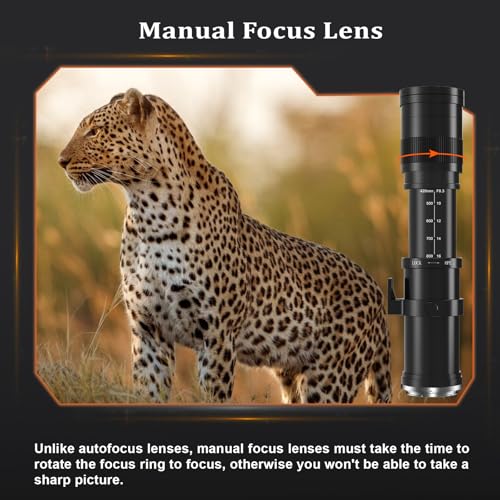 BENOISON Telephoto Lens F Lens for Nikon, 420-800mm for Nikon DSLR, Manual Focus MF Zoom Lens for Nikon D3500 D850 D7500 D5600 D3400 D500 D7200 D5500 D750 D810 D3300 D5300 D610 D7100 D5200 etc For Nikon F (D-series)