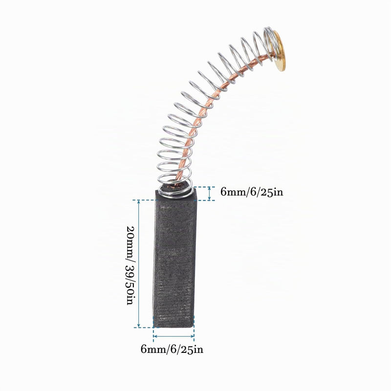 Quartzman Replacement Carbon Brush 6 x 6 x 20 mm Pack of 4 Motor Carbon | Motor Carbon Brush for Power Tools