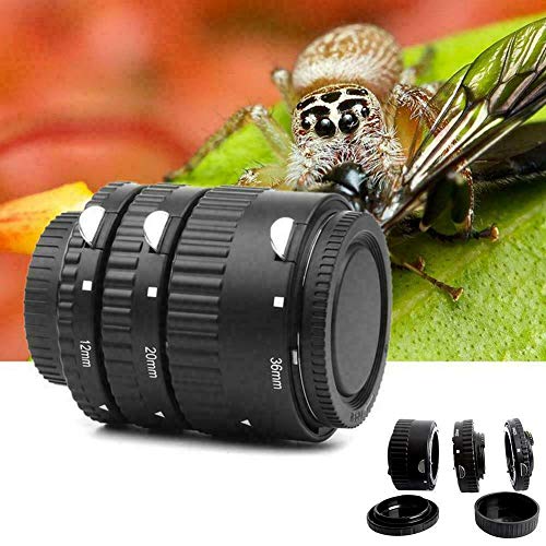 Extnp Auto Focus Macro Extension Tube Set (12mm 20mm 36mm) for Nikon AF AF-S DX FX SLR Cameras MCO-N-B