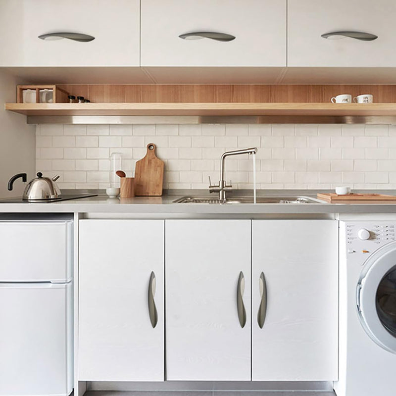 [Australia - AusPower] - 4Pcs Arcuate Pulls Handles Knobs,Modern Elegant Curved Handle Cabinet Pulls,Create a Spatial Aesthetic,S-Shaped Solid Zinc Alloy Drawer Pulls Handles (Ink Gold, 3.8" Hole Centers) Ink Gold 