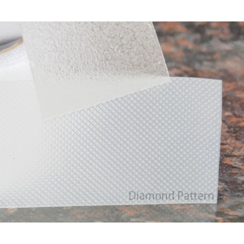Clear Non-Abrasive Grip Tape，1 inch*16 feet Non-Slip Tape for Indoor & Outdoor Use, Customizable & Waterproof Anti Slip Tape for Widely Used(Diamond Pattern) 1Inch*16Feet Diamond pattern