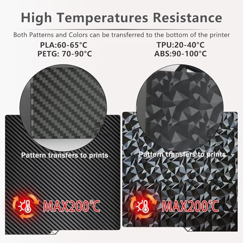 Double-sided printing PEI Heatingbed PEO-PET 3D printer Kobra S1 heated bed, carbon fiber + small diamond pla plate, 264x276mm textured spring steel print bed for Anycubic Cobra S1/Kobra S1 Combo