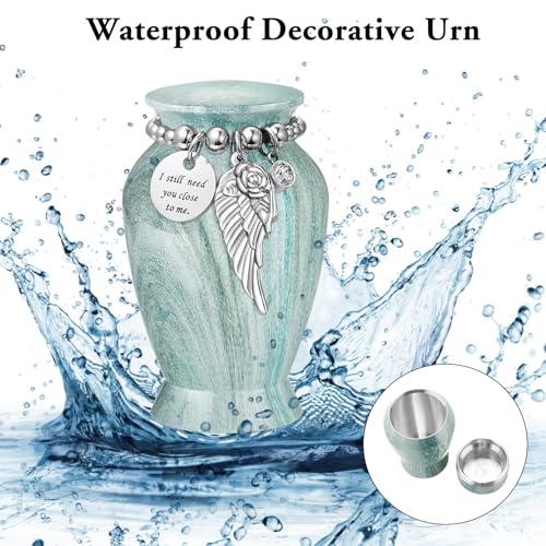 SOITIS Small Urns for Human Ashes Keepsake, 2.83 Inches Sharing Urn for Human Ashes, Aluminum Cremation Urns for Human Ashes, Mini Urns for Human Ashes, Keepsake Urns for Human Ashes Decorative Urns Green a