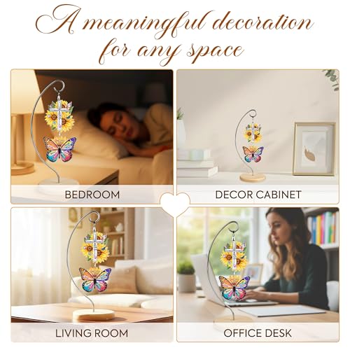 Sunflower Butterfly Christian Gifts for Women - Christmas Religious Decor Sunflower