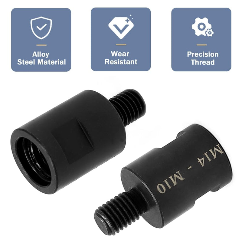 [Australia - AusPower] - Aoyswuz Pack of 2 Angle Grinder Converter Adapter Suit Alloy Steel M14 to M10 Thread Converter for Angle Grinder Polisher Drill Interface 