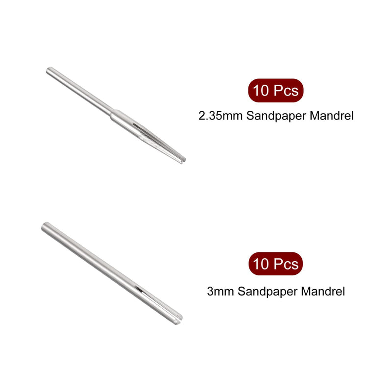 [Australia - AusPower] - QUARKZMAN Mandrel Sandpaper Holder for Sanding Disc 3 mm 2.35 mm Straight Pack of 20 