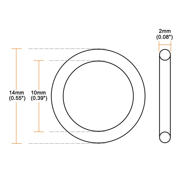 [Australia - AusPower] - uxcell Nitrile Rubber O-Rings 14mm OD 10mm ID 2mm Width, Metric Sealing Gasket for Automotive Machine Plumbing, Pack of 20 10x14x2mm 