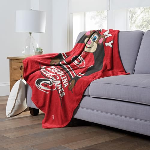 Northwest NHL Unisex-Adult Silk Touch Throw Blanket Carolina Hurricanes 50" x 60" Mascot Love