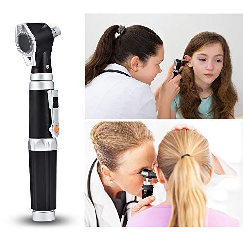 [Australia - AusPower] - Otoscope Kit,Professional Diagnostic Ear Care Tool with 3.0V LED Bulb, 3X Magnification, 4 Speculum Tips Size - for Children, Adults, Pets, etc. 