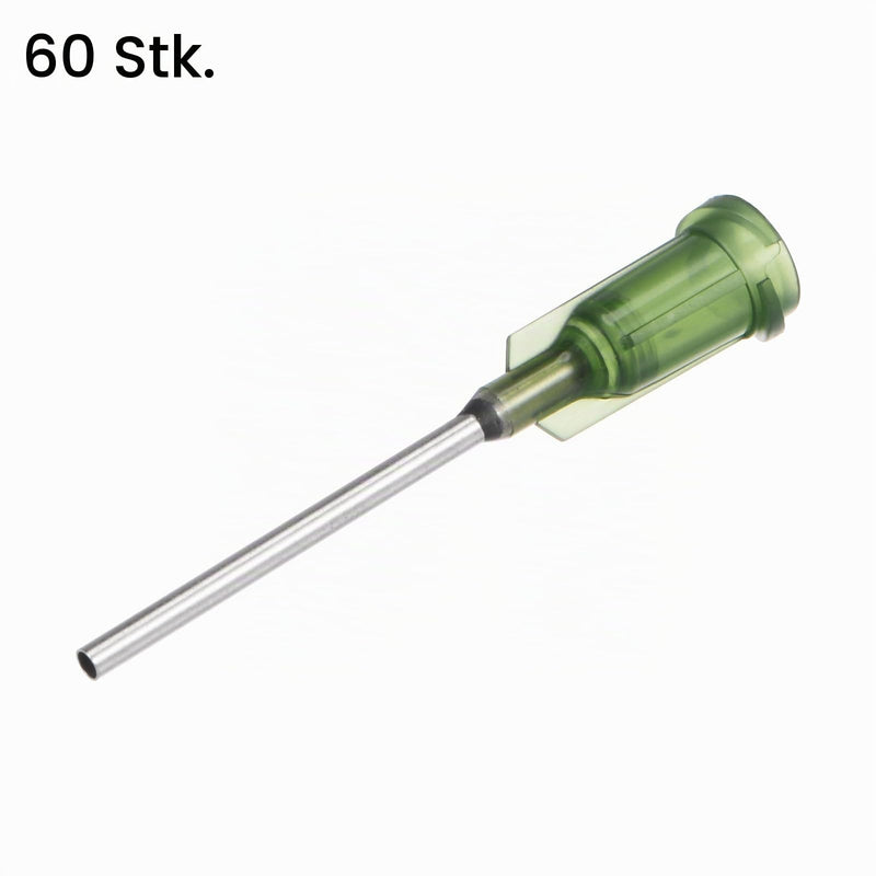 QUARKZMAN Industrial Blunt Tips Cannulas 14G 1 Inch Length Pack of 60 Olive | Dosing cannula with Luer Lock screw interface connection for liquid glue gun