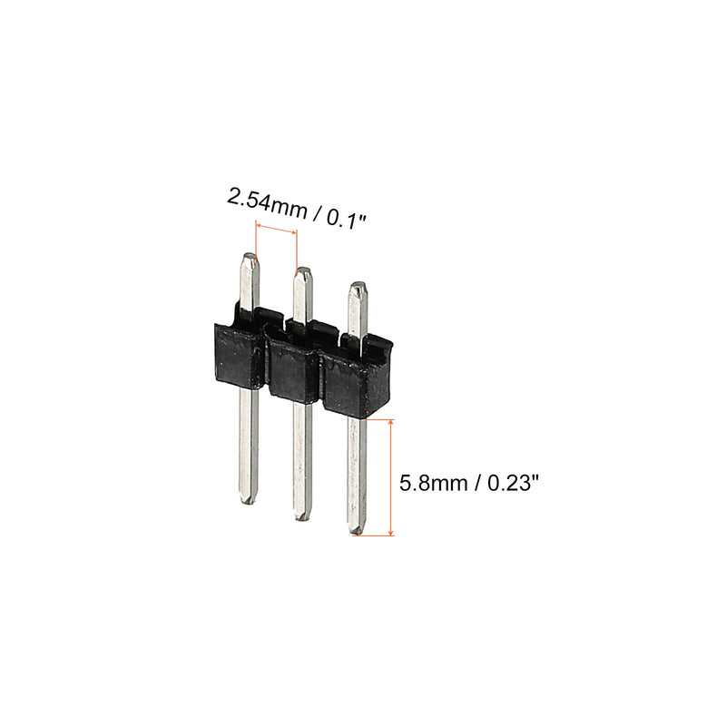 [Australia - AusPower] - MECCANIXITY Straight Pin Header DIP Single Row 3 Pin 2.54mm Pitch Gold Plated for PCB Pack of 50 