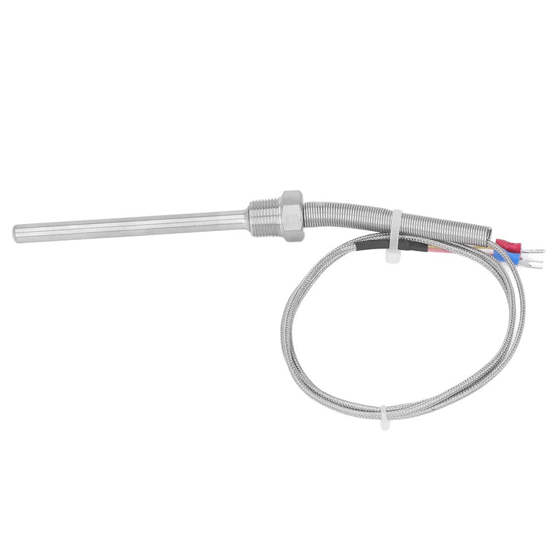 [Australia - AusPower] - Thermocouple K Type 0‑400℃ 3/8 NPT 8x100mm Stainless Steel Temperature Sensor Probe (1M) 1M 