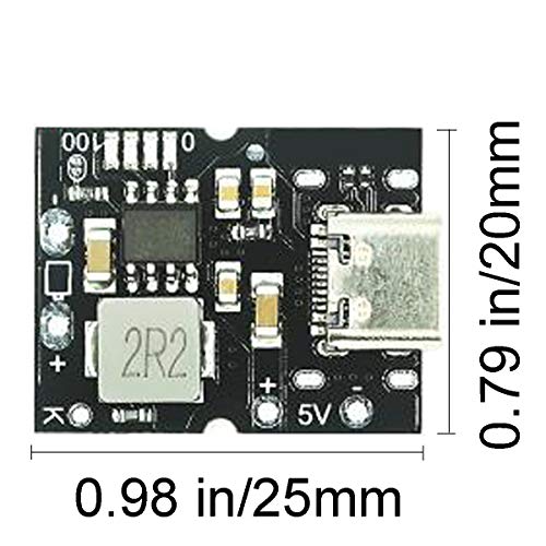 Pack of 5 5V2A Type C USB Boost Step Up Power Supply Module High Precision Lithium Battery Charging Protection Converter Boost Integrated Discharge Module with One String and Two Protection Functions