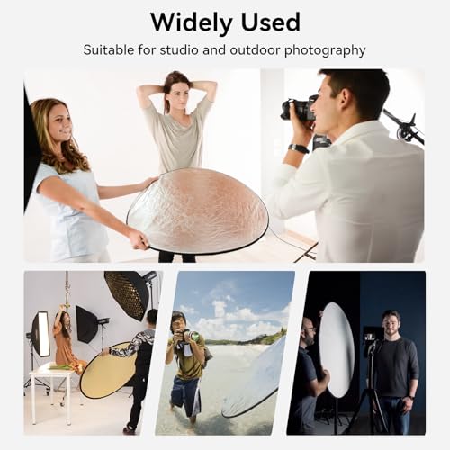 UTEBIT 24"/60cm Reflector Photography with Stand, Include Light Clamp & Bag 24 inch