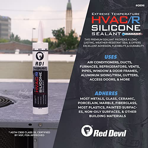 Red Devil 0897 Extreme Temperature HVAC/R Silicone Sealant, 280 ml, Clear, 1 Pack, Made in USA