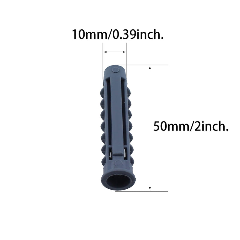[Australia - AusPower] - Plastic Expansion Bolt RLECS 12PCS 50mm / 2inch Gray ABS Plastic Expansion Pipe Wall Anchors for Concrete Wall or Brick Wall Installation 