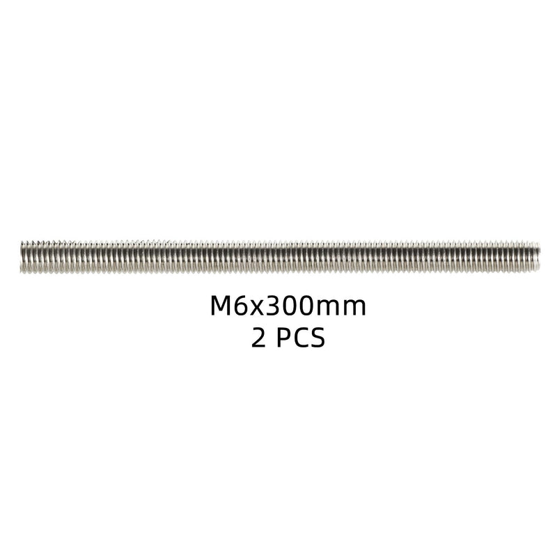 [Australia - AusPower] - M6-1.0 x 300mm Fully Threaded Rods, Long Threaded Studs, Right Hand Threads, All Threaded Rod, 304 Stainless Steel, 2 PCS M6 x 300mm 