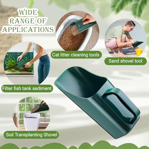 Lanties 3-pack large plastic soil scoops with sifting holes for gardening