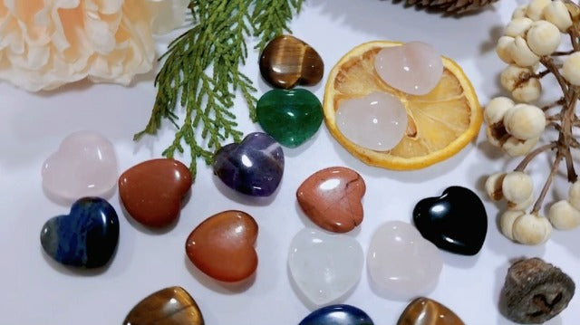 YATOJUZI 20PCS Natural Heart Crystals Stocking Stuffers Gifts for Women 1-20pcs 0.8 Inch
