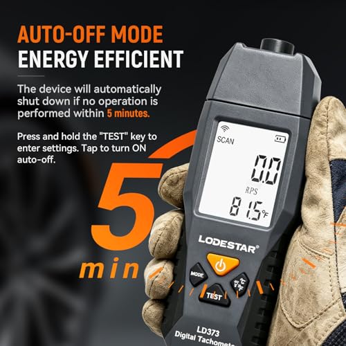 LODESTAR LD373 non-contact digital laser tachometer with RPM display and reflective tape for motor speed testing