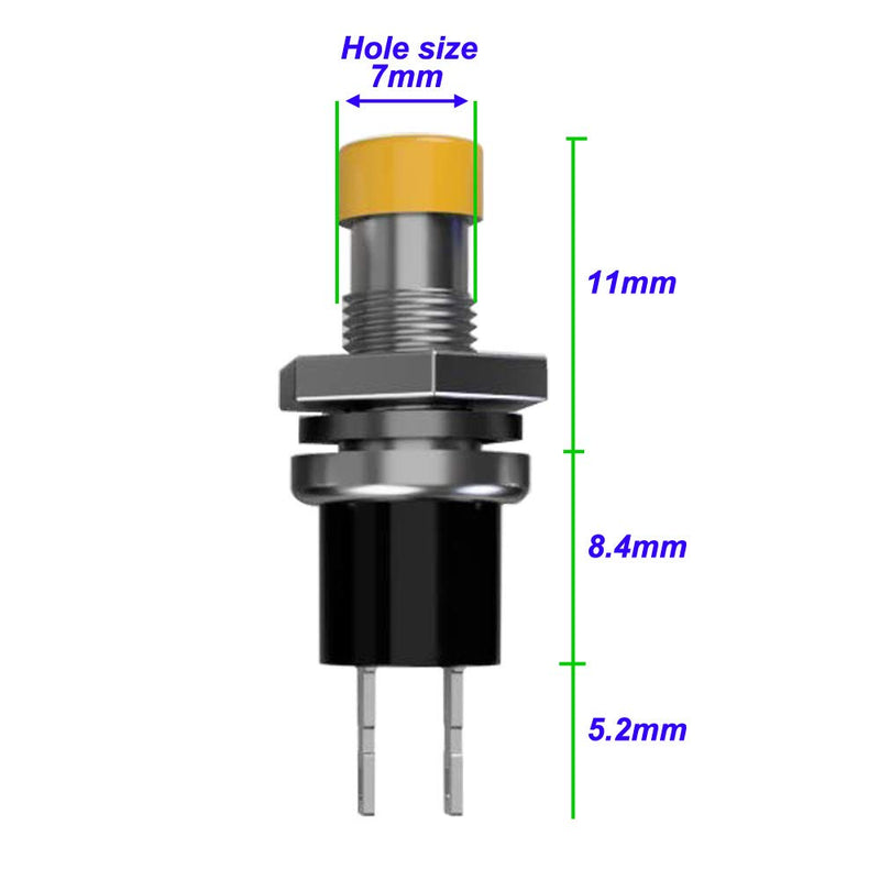[Australia - AusPower] - 12pcs 7mm 3V-6V-12V-24V-230V/1A Prewired Mini Momentary Push Button,SPST Nomal Open ON/OFF 2 Pin Round Button for Model Railway Hobby Mix color with wire 