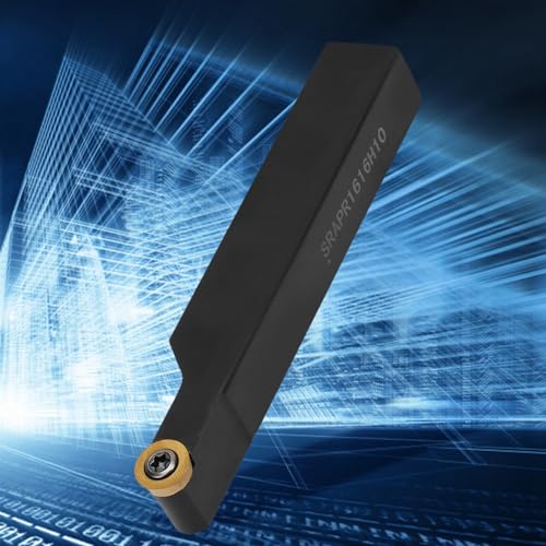 1PC SRAPR1616H10 Lathe Turning Tool Holder with 10PCS RPMT10T3MO Inserts Blades and Wrench High Precision Durable Steel CNC Tool Holder for Metalworking and Machining
