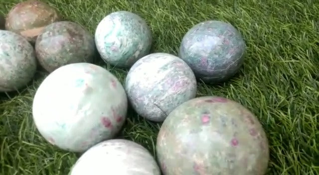 Jet Ruby Fuchsite Crystal Ball 50-55 mm – Natural Healing Gemstone Sphere for Energy Balancing, Meditation, Reiki, Home Décor & Positive Vibes