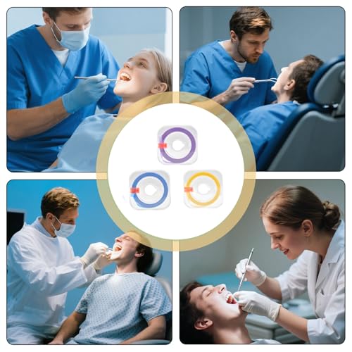 3 Volumes Tooth Sandpaper, Interdental Sandpaper, Colourful Tooth Sandpaper (Blue, Purple and Yellow), Teeth Sandpaper for Spaces, Tooth Polishing Strips, Dental Polishing Strips, for Spaces (4 mm x 6