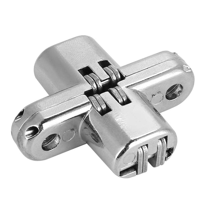 [Australia - AusPower] - 2pcs 180 Degree Hidden Hinges, Zinc Alloy Invisible Concealed Cross Door Hinge Easy Installation Furniture Cabinet Kit (XS) 