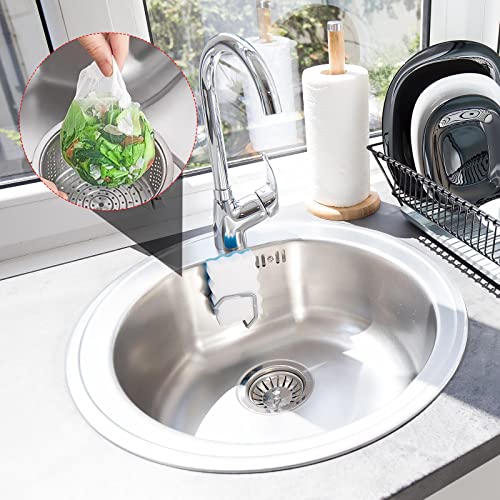 Pack of 300 Disposable Sink Filter, Kitchen Sink Strainer Bag, Elastic Sink Strainer Bag, Drain Strainer, Mesh Sewer Filter Bag, Rubbish Bag, Filter Net for Kitchen, Bathroom