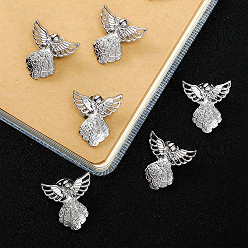Fumete 50 Set Memorial Angel Pins for Funeral with Poem Cards Organza Bags