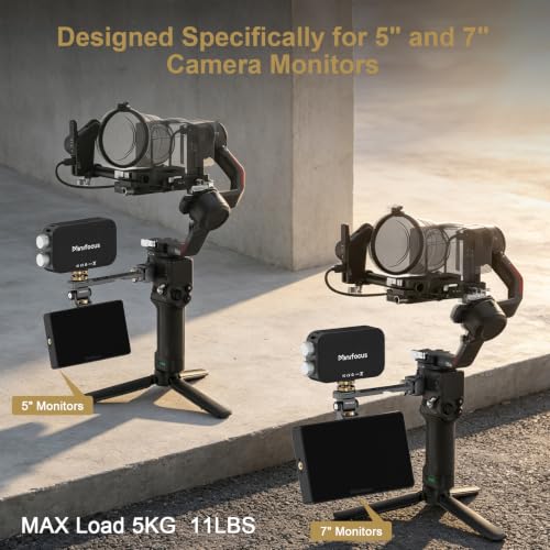 Adjustable Camera Monitor Mount with Quick Release NATO Clamp, Cold Shoe Mount, 360° Rotatable Field Gimbal Monitor Holder for DJI RS 5/RS 4 Mini/RS 4 /RS 4 Pro/RS 2 /RSC 2 /RS 3 /RS 3 Pro/RS 3 Mini W2203